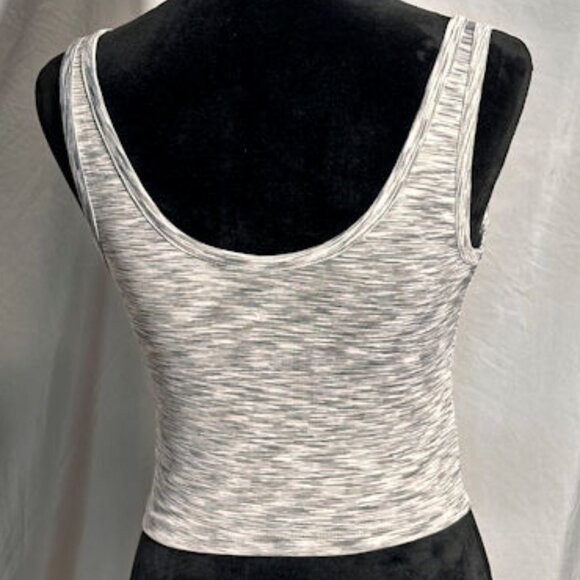 PAC Workout Top, Cropped Tank, Gray and White, Small - Picture 4 of 5